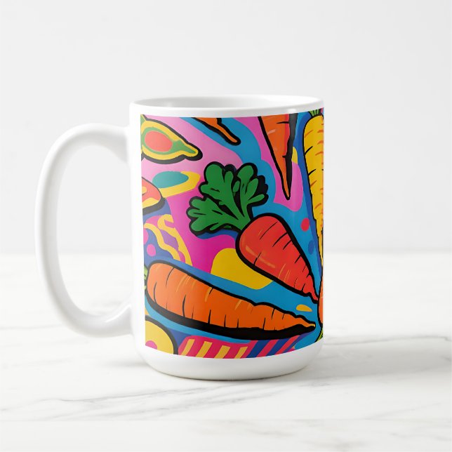 Colourful Carrot Explosion Pattern Coffee Mug (Left)