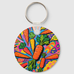 Colourful Carrot Explosion Pattern Keychain