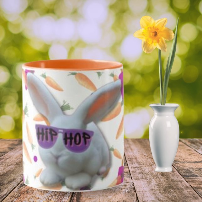 Colourful Carrots and Whimsical Bunny  Mug (Creator Uploaded)
