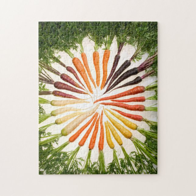 Colourful Carrots In A Circle Jigsaw Puzzle (Vertical)