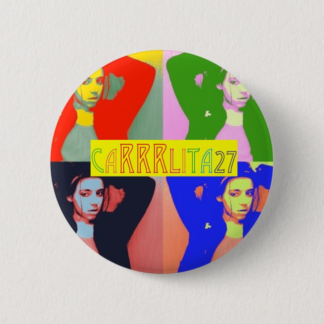 Colourful Carrrlita27 Buttons! 2 Inch Round Button (Front)