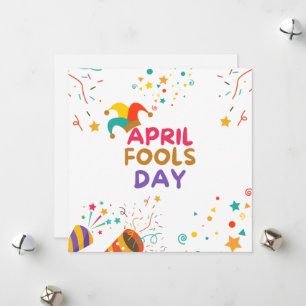 Colourful Cartoon April Fools Day Holiday Card