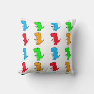 Colourful Cartoon Dinosaur Pattern Throw Pillow