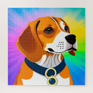 Colourful Cartoon Dog Illustration Jigsaw Puzzle