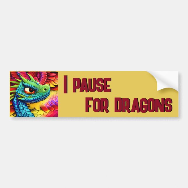 Colourful Cartoon Dragon  Bumper Sticker (Front)