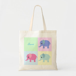 Colourful Cartoon Elephants Jumbo Tote Bag