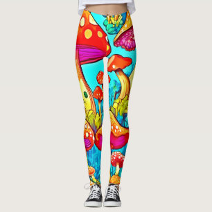 Colourful Cartoon Fungi Fantasies Leggings