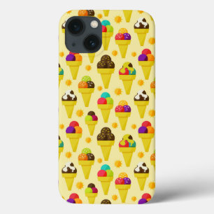 Colourful Cartoon Ice Cream Cones iPhone 13 Case
