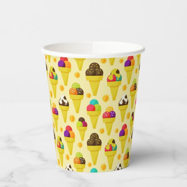 Colourful Cartoon Ice Cream Cones Paper Cups (Left)