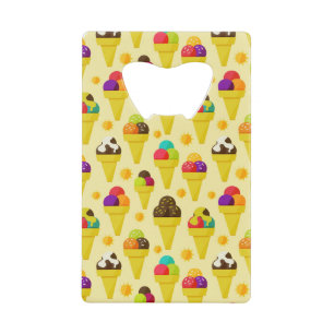 Colourful Cartoon Ice Cream Cones Wallet Bottle Opener