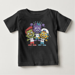 Colourful Cartoon Kids with Playful Expressions Baby T-Shirt