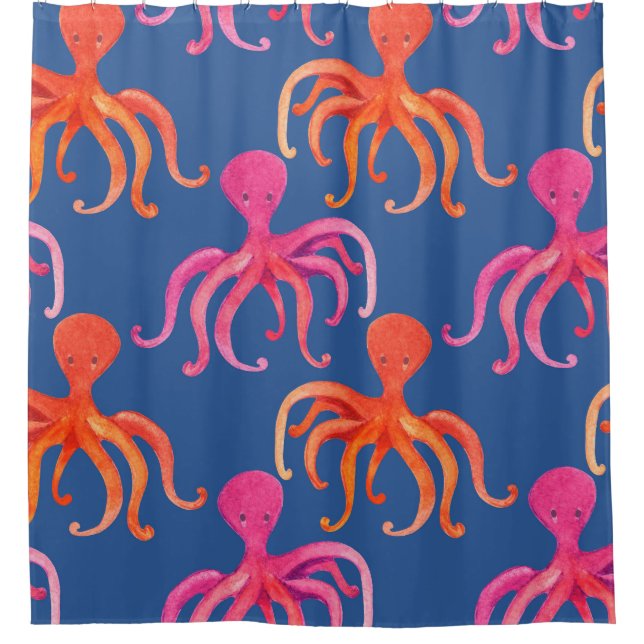 Colourful Cartoon Octopus Watercolor Pattern (Front)