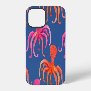 Colourful Cartoon Octopus Watercolor Pattern iPhone 12 Case