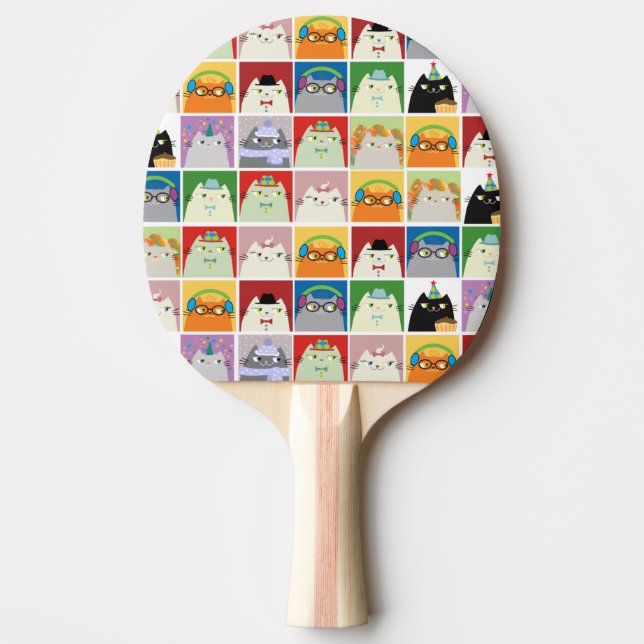 Colourful Cartoon Ping Pong Paddle (Front)