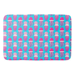 Colourful Cartoon Pink Jellyfish Pattern Bath Mat