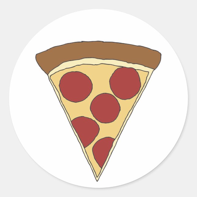 Colourful Cartoon Pizza Drawing Pizza SlicesClipar Classic Round Sticker (Front)