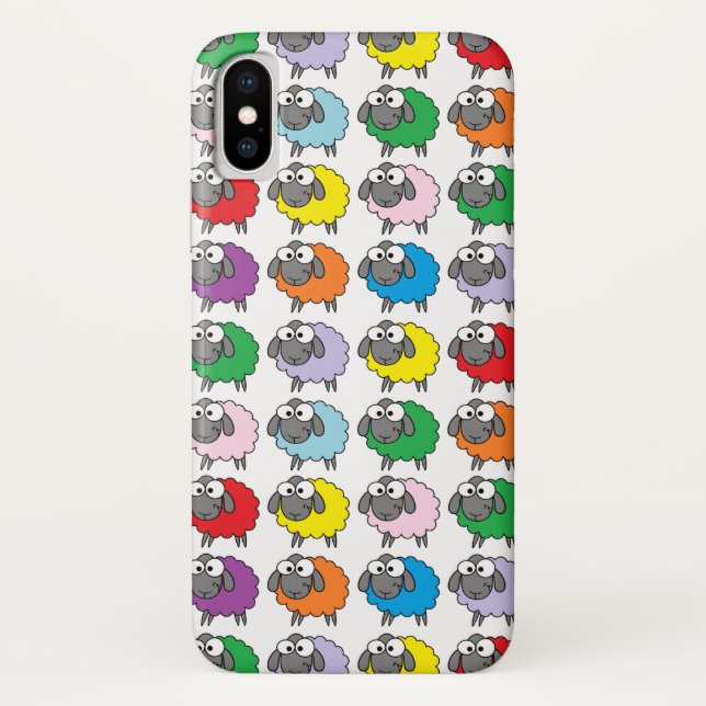 Colourful Cartoon Rainbow Sheep Case-Mate iPhone Case (Back)