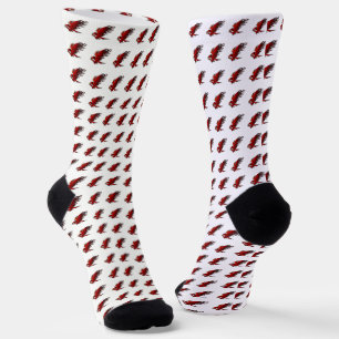 Colourful cartoon red and black eagle hawk falcan socks