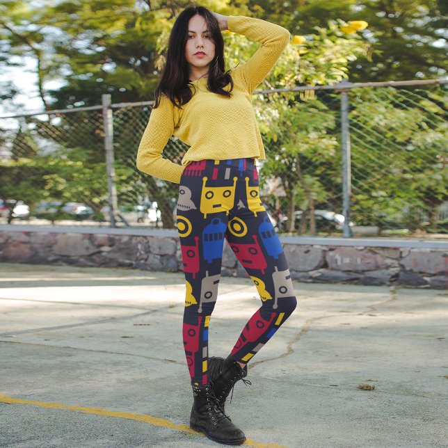 colourful cartoon robots leggings (Creator Uploaded)