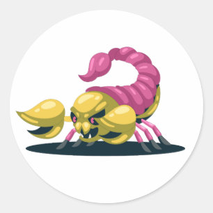 Colourful Cartoon Scorpion Fantasy Animal Vector S Classic Round Sticker