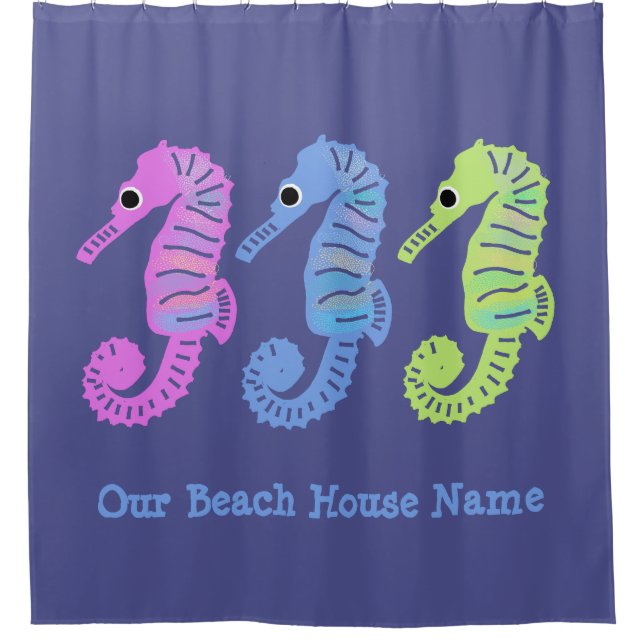 Colourful Cartoon Seashorses Fish Personalized (Front)