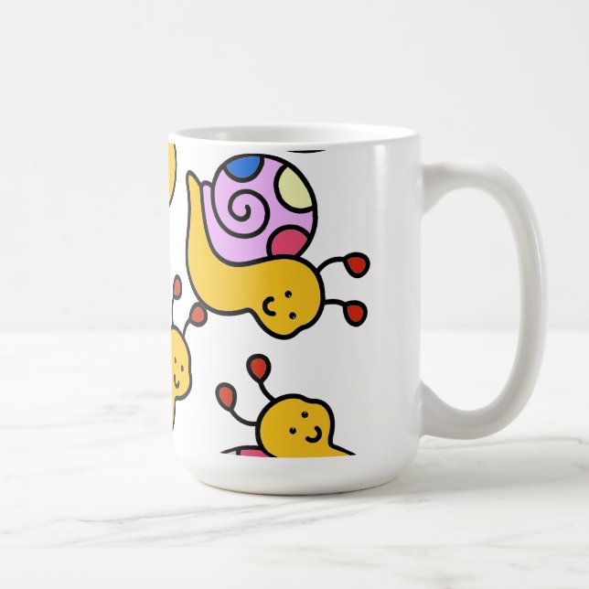 Colourful Cartoon Snail Pattern Coffee Mug (Right)