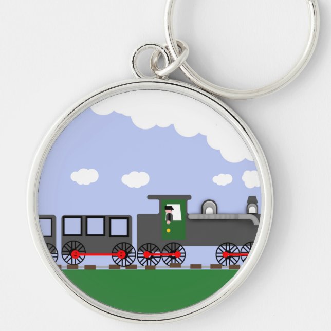 Colourful Cartoon Train Keychain (Front)