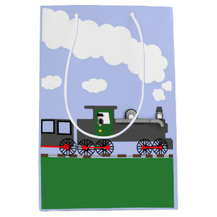 Colourful Cartoon Train Medium Gift Bag