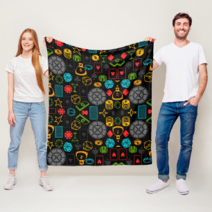 Colourful Casino Icons   Fleece Blanket