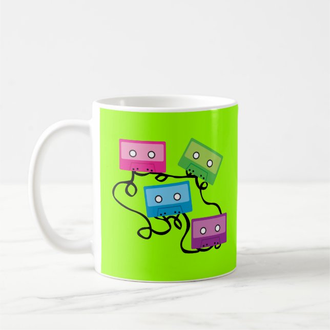 Colourful Cassette Tapes Coffee Mug (Left)