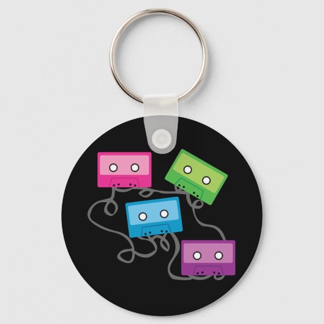 Colourful Cassette Tapes Keychain (Front)