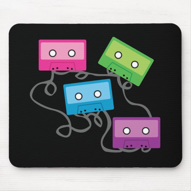 Colourful Cassette Tapes Mouse Pad (Front)