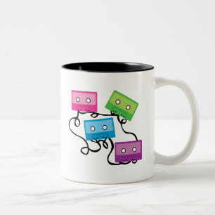 Colourful Cassette Tapes Two-Tone Coffee Mug