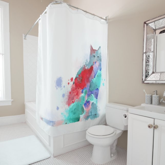 Colourful Cat 609 red turquoise (In Situ)