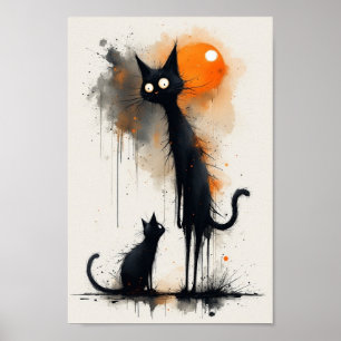 Colourful cat Art Poster