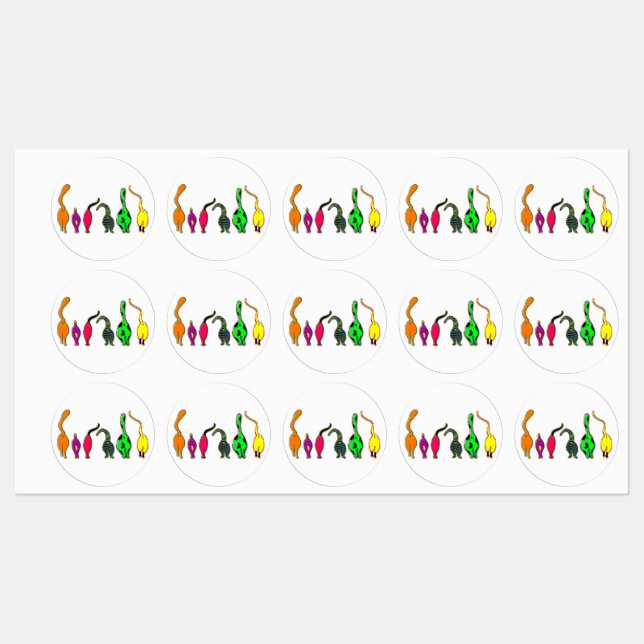 Colourful Cat Butts (Sheet)