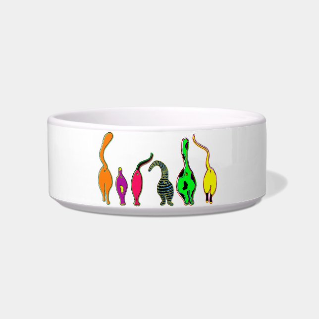 Colourful Cat Butts Bowl (Front)