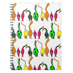 Colourful Cat Butts Pattern Notebook