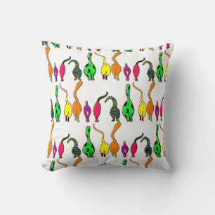 Colourful Cat Butts Pattern Throw Pillow