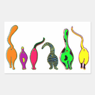 Colourful Cat Butts Sticker