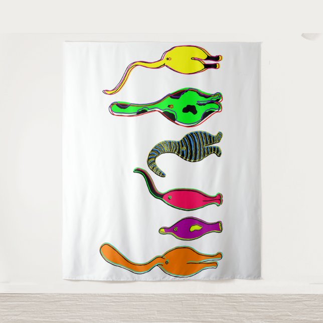 Colourful Cat Butts Tapestry (Front)