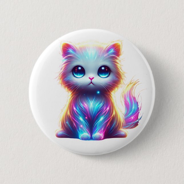 Colourful Cat Delight 2 Inch Round Button (Front)