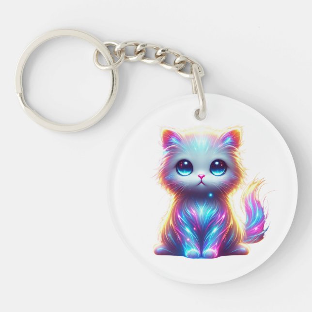 Colourful Cat Delight Keychain (Front)