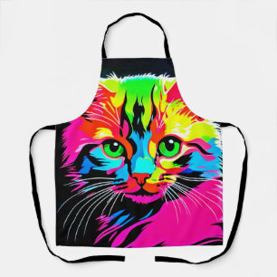 Colourful Cat Design Apron