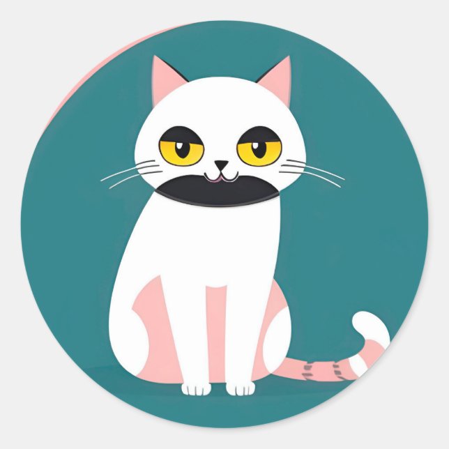 😺 Colourful Cat Gift For Cat Lovers 😺 Classic Round Sticker (Front)