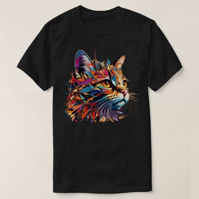 Colourful Cat Kitten Lover Be Happy Everyday T-Shirt (Design Front)