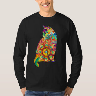 Colourful Cat Lover Feline Psychedelic Abstract Hi T-Shirt
