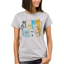 Colourful Cat Party Women's Graphic T-Shirt