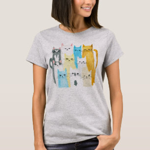 Colourful Cat Party Women's Graphic T-Shirt