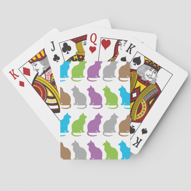 Colourful cat pattern playing cards (Back)